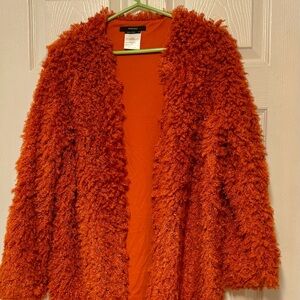 Vertigo Size S Burnt Orange Polyester Fuzzy Jacket